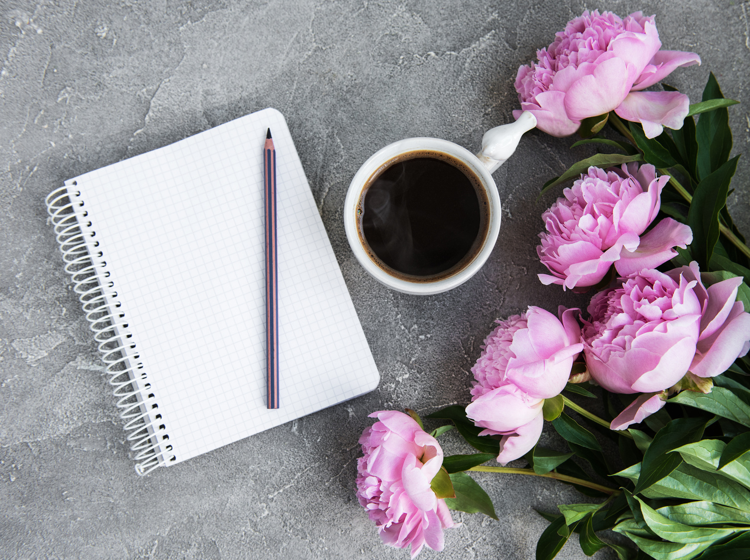 Note Book with Peonies